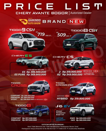Pricelist Harga Chery coblong 2025
